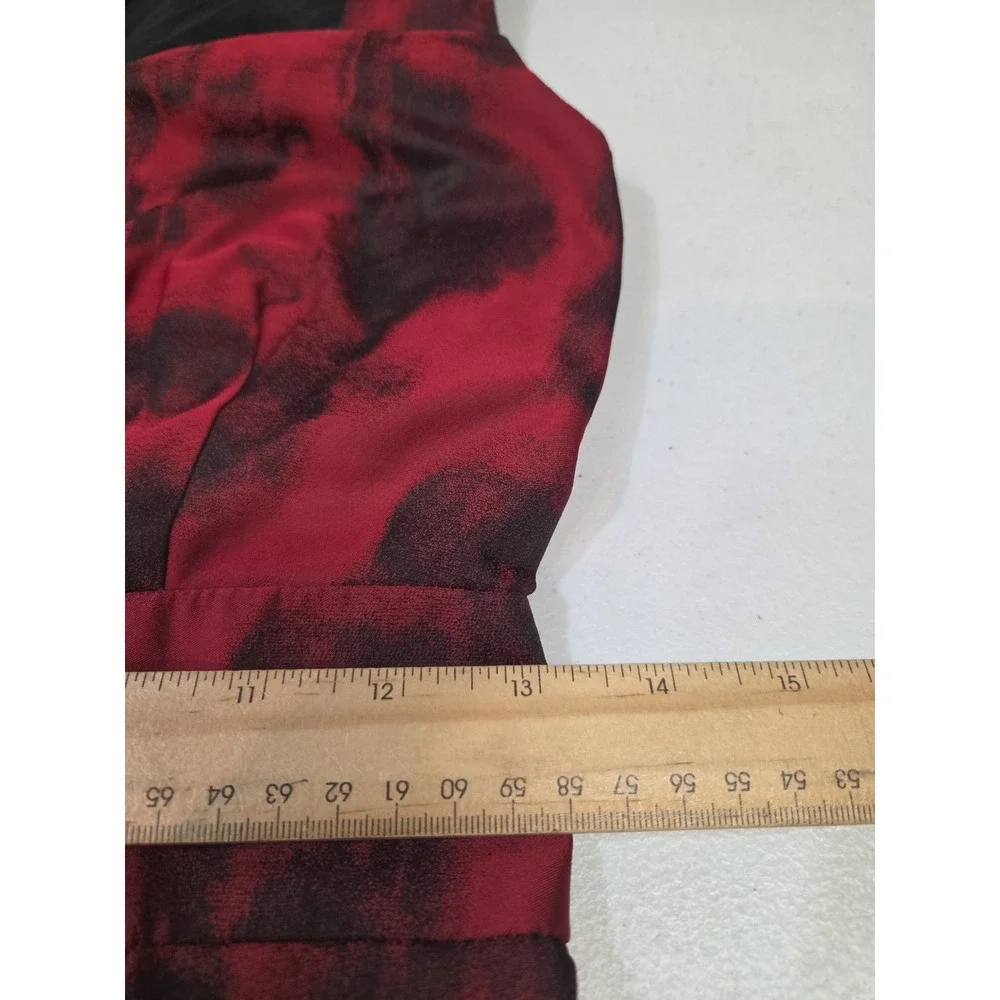 Banana Republic Red Black Abstract Print Sheath Dress Size 0 Sleeveless Lined... - Picture 6 of 11